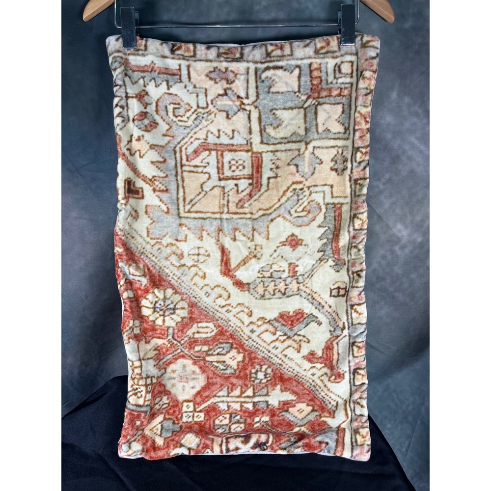 Pottery Barn Velvet Lumbar Pillow Cover 16x26 Antique Persian Heriz Terracotta